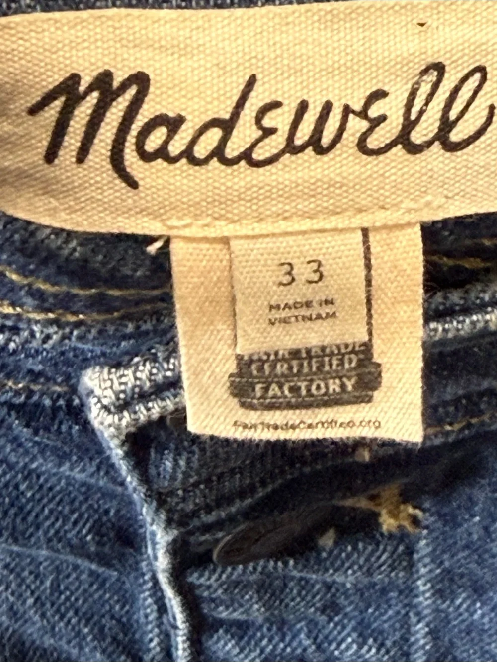 Madewell Denim Button Front Midi Skirt Size 33 Conchoo Wash Casual Classic